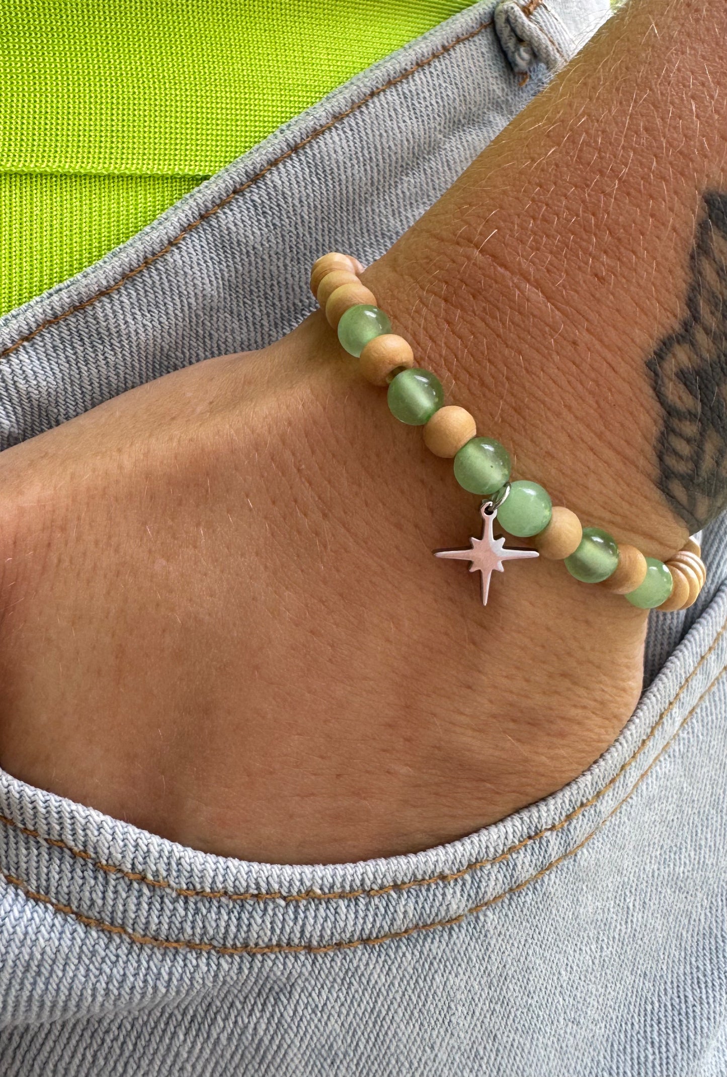 HAZELNUT | Bracelet en Noisetier & Aventurine | Équilibre et Paix.