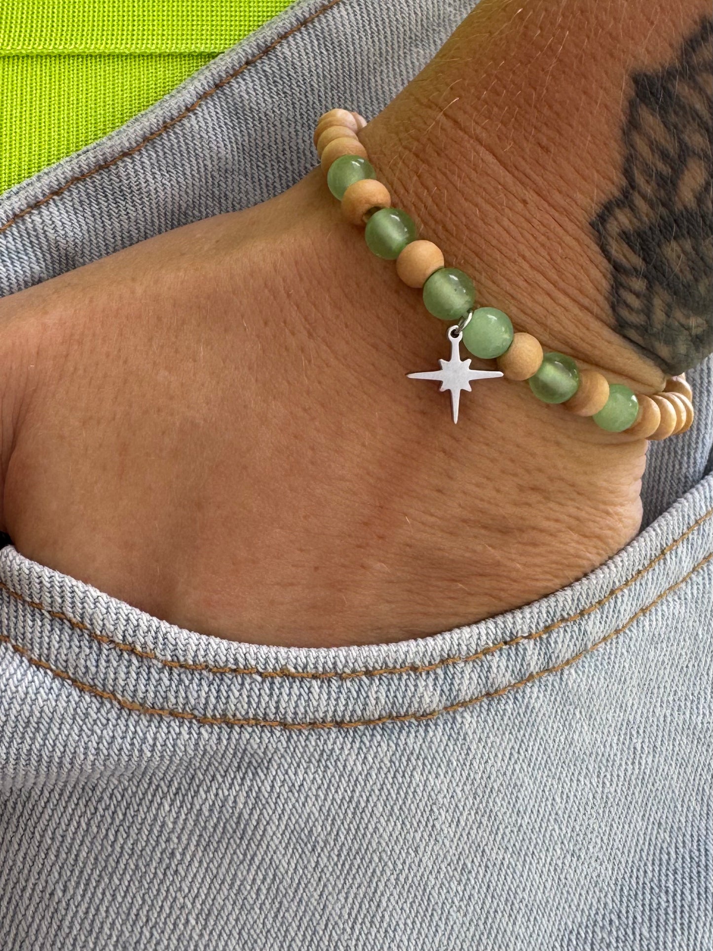 HAZELNUT | Bracelet en Noisetier & Aventurine | Équilibre et Paix.